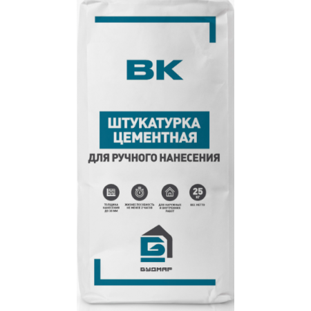ШТУКАТУРКА ЦЕМЕНТНАЯ ВК-400 25кг (внутри наруж работ