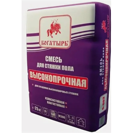 СМЕСЬ ДЛЯ СТЯЖКИ ПОЛА БОГАТЫРЬ М - М300  (25 кг) 
