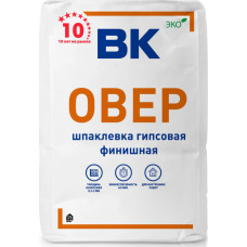 ШПАКЛЕВКА ГИПСОВАЯ ВК-ОВЕР финишная для внут. работ (25 кг)
